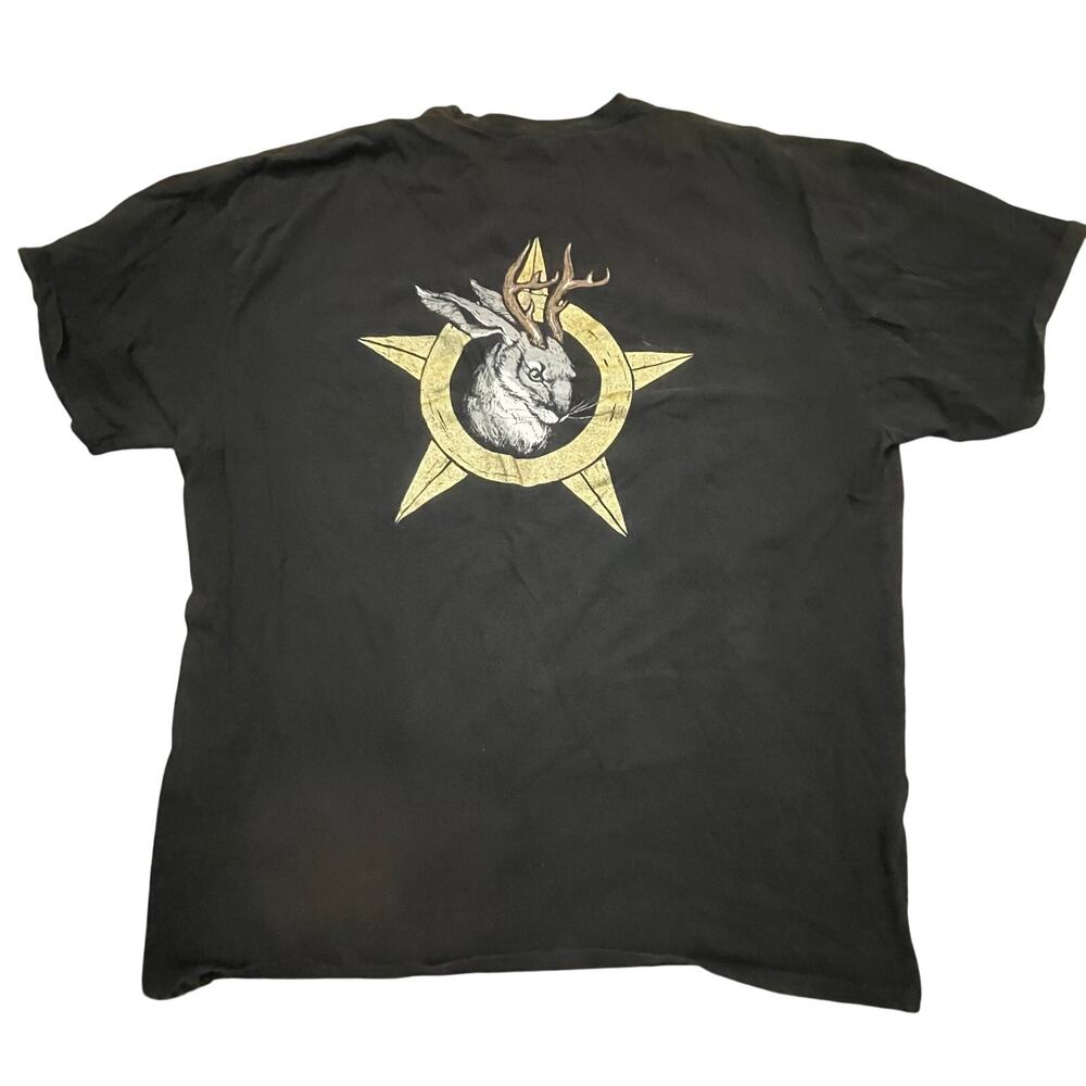 Jackalope Graphic T Shirt Men XXL Black Western Cryptid Tee‎